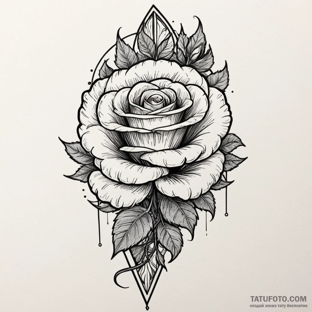 Ivory dagger through spectral rose, concept a... - эскиз тату (№1750301477_0, 19.06.2025 02:51) — Tatufoto.com