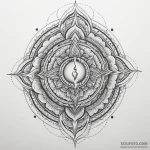 Hidden serpent devouring celestial flame, tat… — эскиз тату (№1750301621_1, 19.06.2025 02:53) — Tatufoto.com