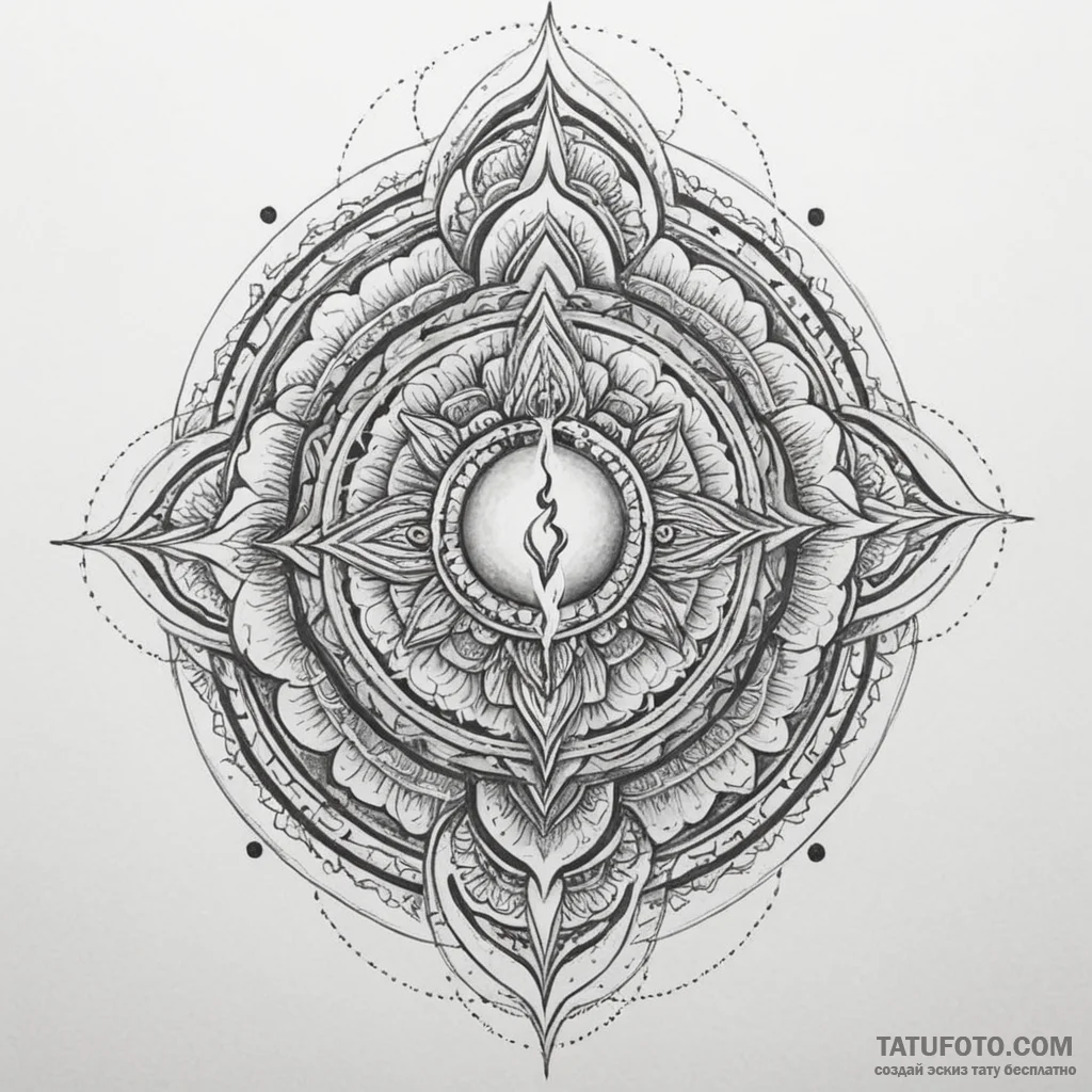 Hidden serpent devouring celestial flame, tat... - эскиз тату (№1750301621_1, 19.06.2025 02:53) — Tatufoto.com