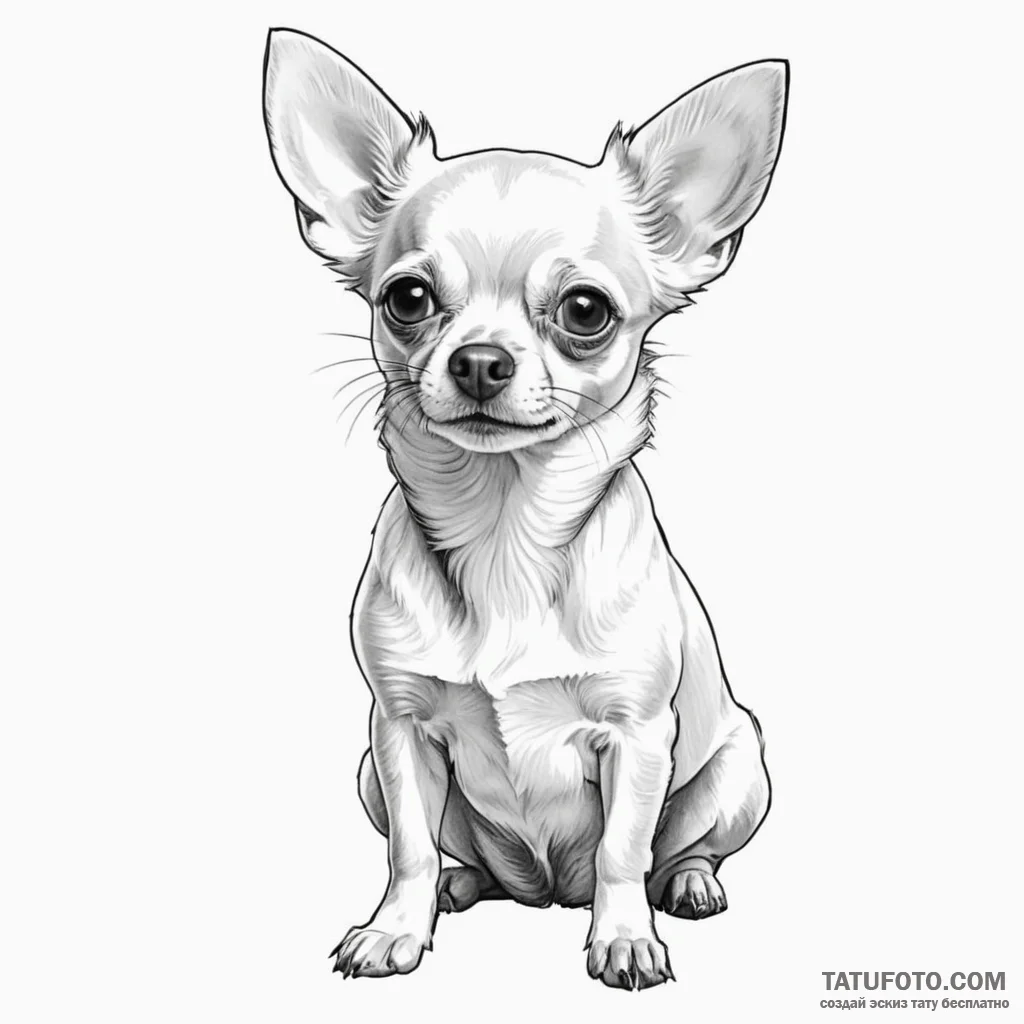 Chihuahua - эскиз тату (№1750302270_1, 19.06.2025 03:04) — Tatufoto.com