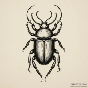 Beetle, tattoo sketch design, clean lines, cr... - эскиз тату (№1750303206_0, 19.06.2025 03:20) — Tatufoto.com
