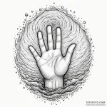 Fingers gently touching the surface of water,… — эскиз тату (№1750303423_0, 19.06.2025 03:23) — Tatufoto.com