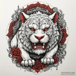 Komainu statue bleeding shadows, tattoo drawi… — эскиз тату (№1750304235_0, 19.06.2025 03:37) — Tatufoto.com