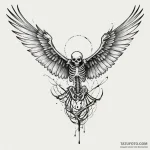 Skeleton of a bird in mid-flight, tattoo draw… — эскиз тату (№1750304308_1, 19.06.2025 03:38) — Tatufoto.com