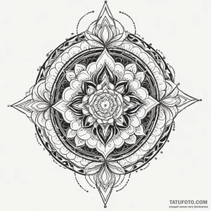 Kaleidoscope serpent consuming crown, tattoo... - эскиз тату (№1750305035_0, 19.06.2025 03:50) — Tatufoto.com