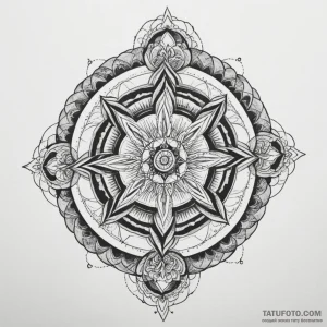 Kaleidoscope serpent consuming crown, tattoo... - эскиз тату (№1750305035_1, 19.06.2025 03:50) — Tatufoto.com