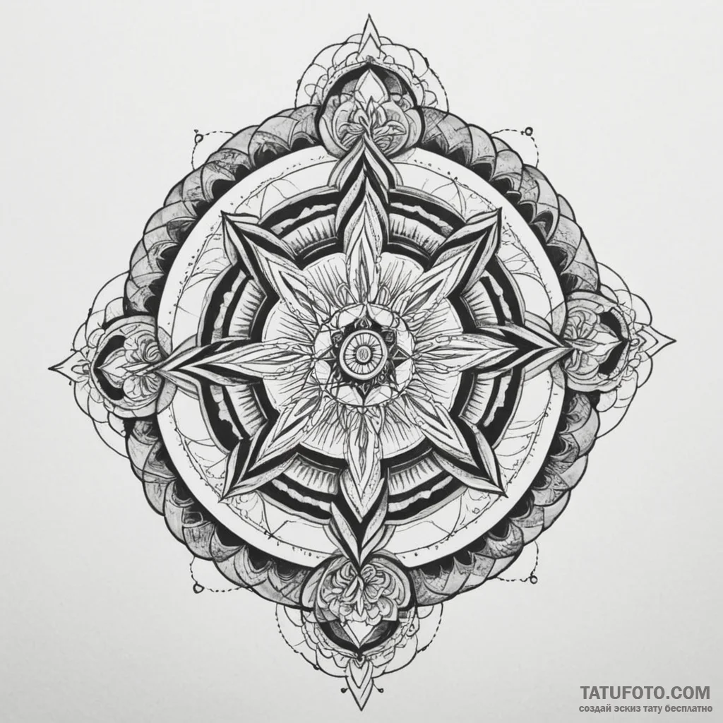 Kaleidoscope serpent consuming crown, tattoo... - эскиз тату (№1750305035_1, 19.06.2025 03:50) — Tatufoto.com