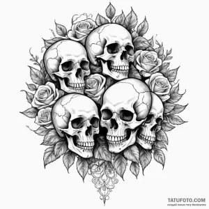 Flock of birds, tattoo flash sheet design, bl... - эскиз тату (№1750305393_1, 19.06.2025 03:56) — Tatufoto.com