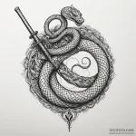 Katana wrapped in serpent, concept art for ta… — эскиз тату (№1750306324_0, 19.06.2025 04:12) — Tatufoto.com