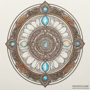 Opal coin spinning in air, concept art for ta... - эскиз тату (№1750306396_0, 19.06.2025 04:13) — Tatufoto.com