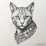 Cat with biomechanical limbs, artistic tattoo… — эскиз тату (№1750306539_0, 19.06.2025 04:15) — Tatufoto.com
