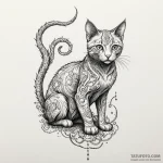 Cat with biomechanical limbs, artistic tattoo… — эскиз тату (№1750306539_1, 19.06.2025 04:15) — Tatufoto.com