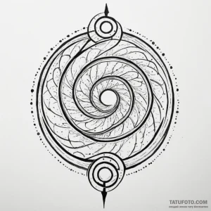 Key spiraling through starlight, tattoo drawi... - эскиз тату (№1750306826_0, 19.06.2025 04:20) — Tatufoto.com