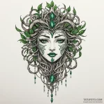 Emerald mask bound in roots, tattoo drawing o… — эскиз тату (№1750306972_0, 19.06.2025 04:22) — Tatufoto.com