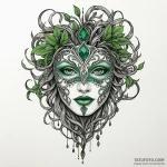 Emerald mask bound in roots, tattoo drawing o… — эскиз тату (№1750306972_1, 19.06.2025 04:22) — Tatufoto.com