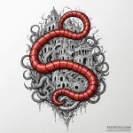 Coral serpent slithering through ruins, tatto… — эскиз тату (№1750308151_1, 19.06.2025 04:42) — Tatufoto.com