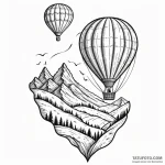 A whimsical hot air balloon festival over rol… — эскиз тату (№1750308223_0, 19.06.2025 04:43) — Tatufoto.com