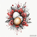Quail egg beneath spectral bloom, artistic ta… — эскиз тату (№1750308368_1, 19.06.2025 04:46) — Tatufoto.com