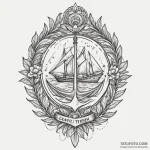 Leaf patterns carved in stone, tattoo sketch… — эскиз тату (№1750309087_0, 19.06.2025 04:58) — Tatufoto.com