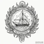 Leaf patterns carved in stone, tattoo sketch… — эскиз тату (№1750309087_1, 19.06.2025 04:58) — Tatufoto.com