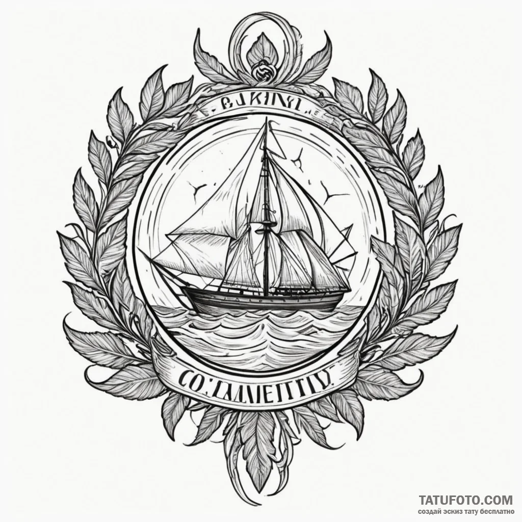 Leaf patterns carved in stone, tattoo sketch... - эскиз тату (№1750309087_1, 19.06.2025 04:58) — Tatufoto.com