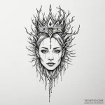 Glyph-etched blade crowned with roots, tattoo… — эскиз тату (№1750309158_1, 19.06.2025 04:59) — Tatufoto.com