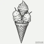 Ice cream, ink illustration for tattoo, black… — эскиз тату (№1750309945_0, 19.06.2025 05:12) — Tatufoto.com