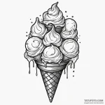 Ice cream, ink illustration for tattoo, black… — эскиз тату (№1750309945_1, 19.06.2025 05:12) — Tatufoto.com