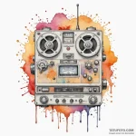 Tape recorder, tattoo drawing outline, soft w… — эскиз тату (№1750310161_1, 19.06.2025 05:16) — Tatufoto.com