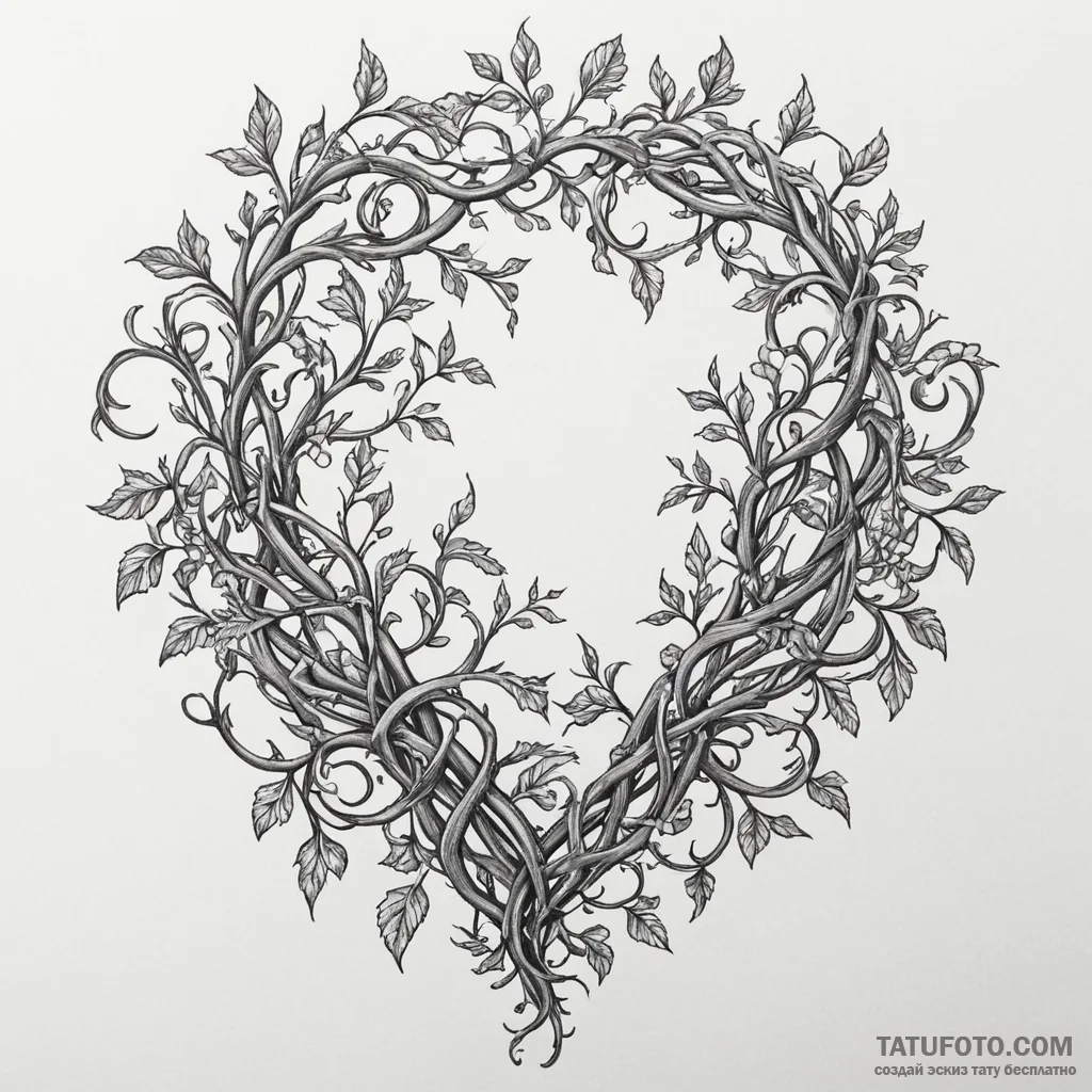 Frosted relic beneath iron vines, ink illustr... - эскиз тату (№1750310879_1, 19.06.2025 05:27) — Tatufoto.com