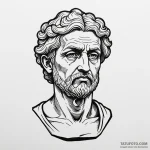 A classical bust of a philosopher, stoic expr… — эскиз тату (№1750311805_1, 19.06.2025 05:43) — Tatufoto.com