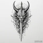 Horned dagger through spectral storm, artisti… — эскиз тату (№1750311877_0, 19.06.2025 05:44) — Tatufoto.com