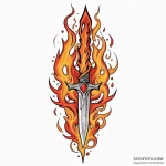 Dagger piercing sigil of flame, ink illustrat… — эскиз тату (№1750312807_1, 19.06.2025 06:00) — Tatufoto.com