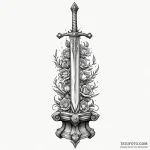 Ancient sword in cracked pedestal, tattoo fla… — эскиз тату (№1750312878_1, 19.06.2025 06:01) — Tatufoto.com