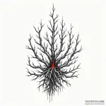 Needle relic crowned in roots, tattoo sketch… — эскиз тату (№1750313520_1, 19.06.2025 06:12) — Tatufoto.com