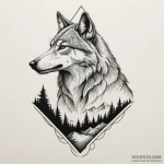 A wolf silhouette filled with a mountain rang… — эскиз тату (№1750314659_1, 19.06.2025 06:30) — Tatufoto.com