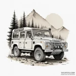 Land rover defender, rugged and classic, on a… — эскиз тату (№1750315370_0, 19.06.2025 06:42) — Tatufoto.com