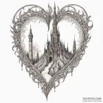 Molten heart beneath shattered spire, tattoo… — эскиз тату (№1750316225_0, 19.06.2025 06:57) — Tatufoto.com