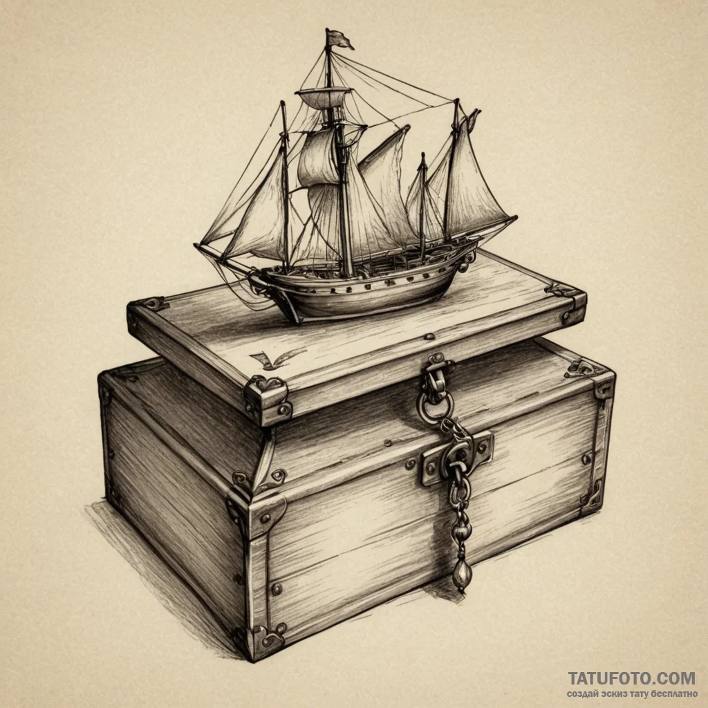 Velvet jewelry box, slightly ajar, with a sof... - эскиз тату (№1750316296_0, 19.06.2025 06:58) — Tatufoto.com