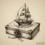 Velvet jewelry box, slightly ajar, with a sof… — эскиз тату (№1750316296_1, 19.06.2025 06:58) — Tatufoto.com
