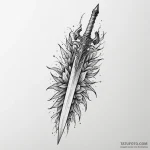 Fallen dagger through frozen relic, artistic… — эскиз тату (№1750317152_0, 19.06.2025 07:12) — Tatufoto.com
