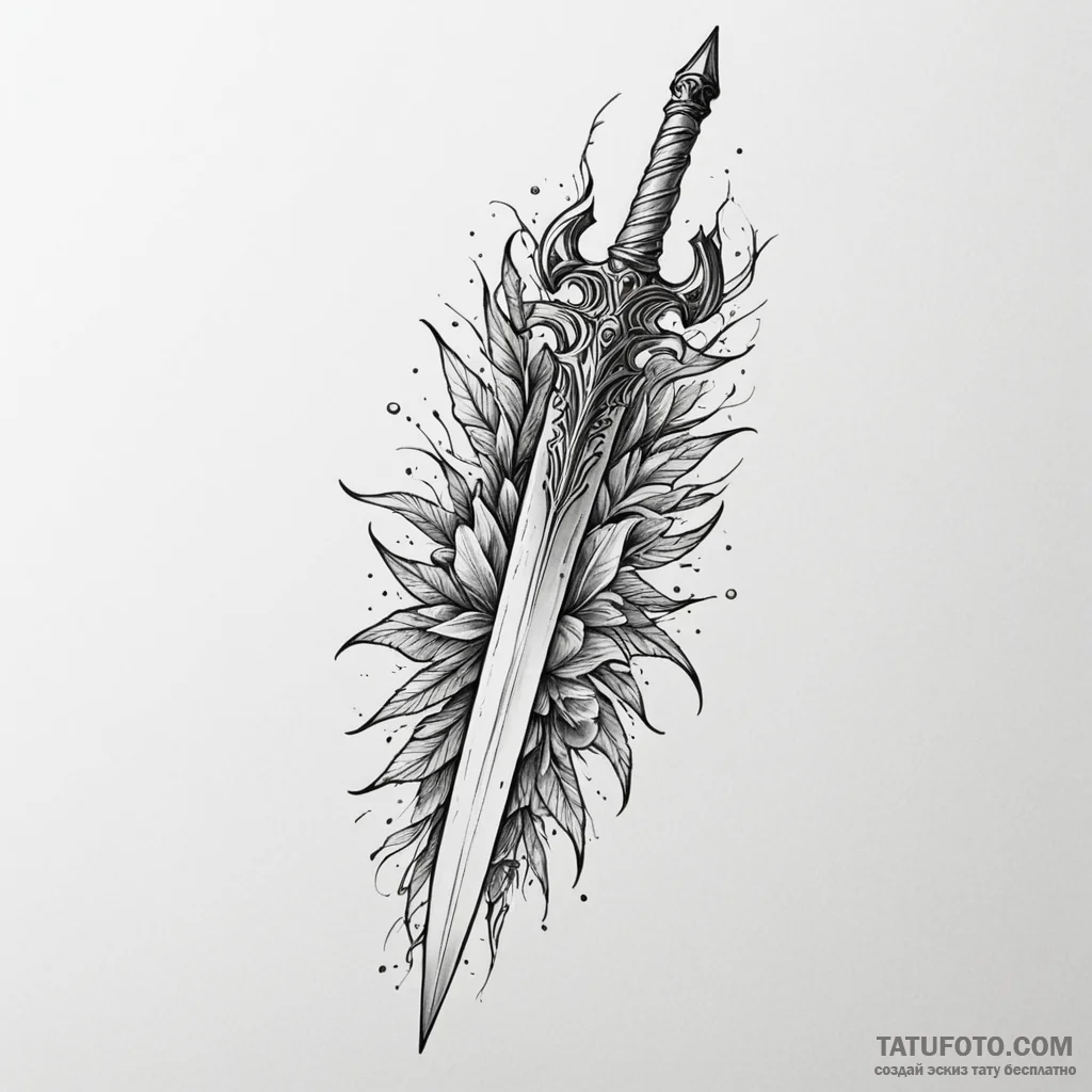 Fallen dagger through frozen relic, artistic... - эскиз тату (№1750317152_0, 19.06.2025 07:12) — Tatufoto.com