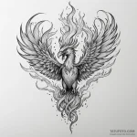 Animated phoenix screaming through fire, tatt… — эскиз тату (№1750317295_0, 19.06.2025 07:14) — Tatufoto.com