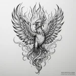 Animated phoenix screaming through fire, tatt… — эскиз тату (№1750317295_1, 19.06.2025 07:14) — Tatufoto.com