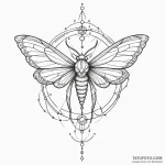 Atomic moth with circuit wings, concept art f… — эскиз тату (№1750317368_1, 19.06.2025 07:16) — Tatufoto.com