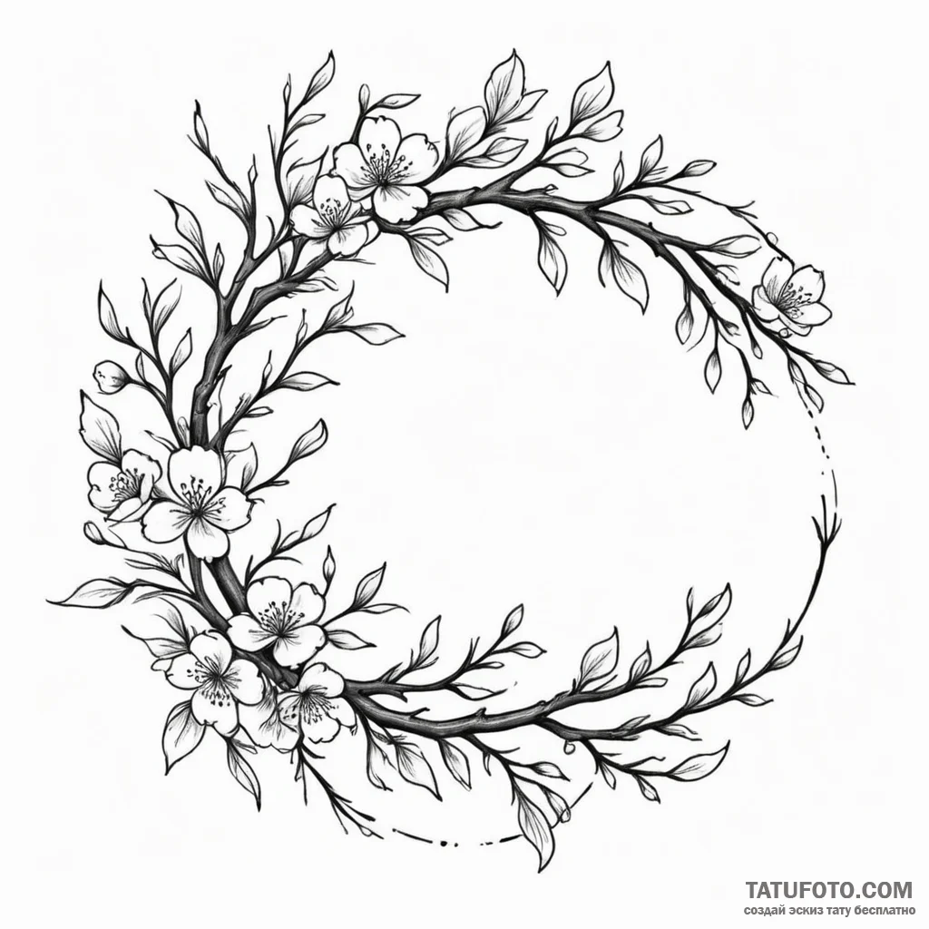 Enso circle made from a single, flowing brush... - эскиз тату (№1750318147_1, 19.06.2025 07:29) — Tatufoto.com