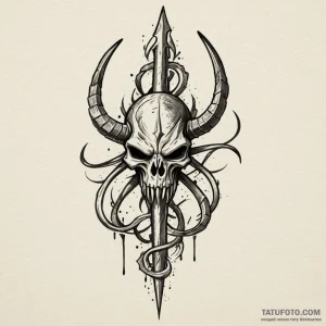 Navy seal trident symbol, sharp and menacing,... - эскиз тату (№1750318864_1, 19.06.2025 07:41) — Tatufoto.com