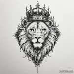 Arcane lion with crown of flames, tattoo draw… — эскиз тату (№1750318935_0, 19.06.2025 07:42) — Tatufoto.com