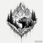 Bear’s roar materializing as a soundwave of j… — эскиз тату (№1750319007_0, 19.06.2025 07:43) — Tatufoto.com