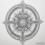 Dagger rising from celestial wheel, tattoo fl… — эскиз тату (№1750319077_1, 19.06.2025 07:44) — Tatufoto.com